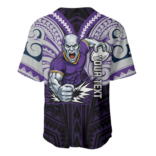 Custom Melbourne Storm Baseball Jersey Lightning Warrior Polynesia Islander Rugby Mascot