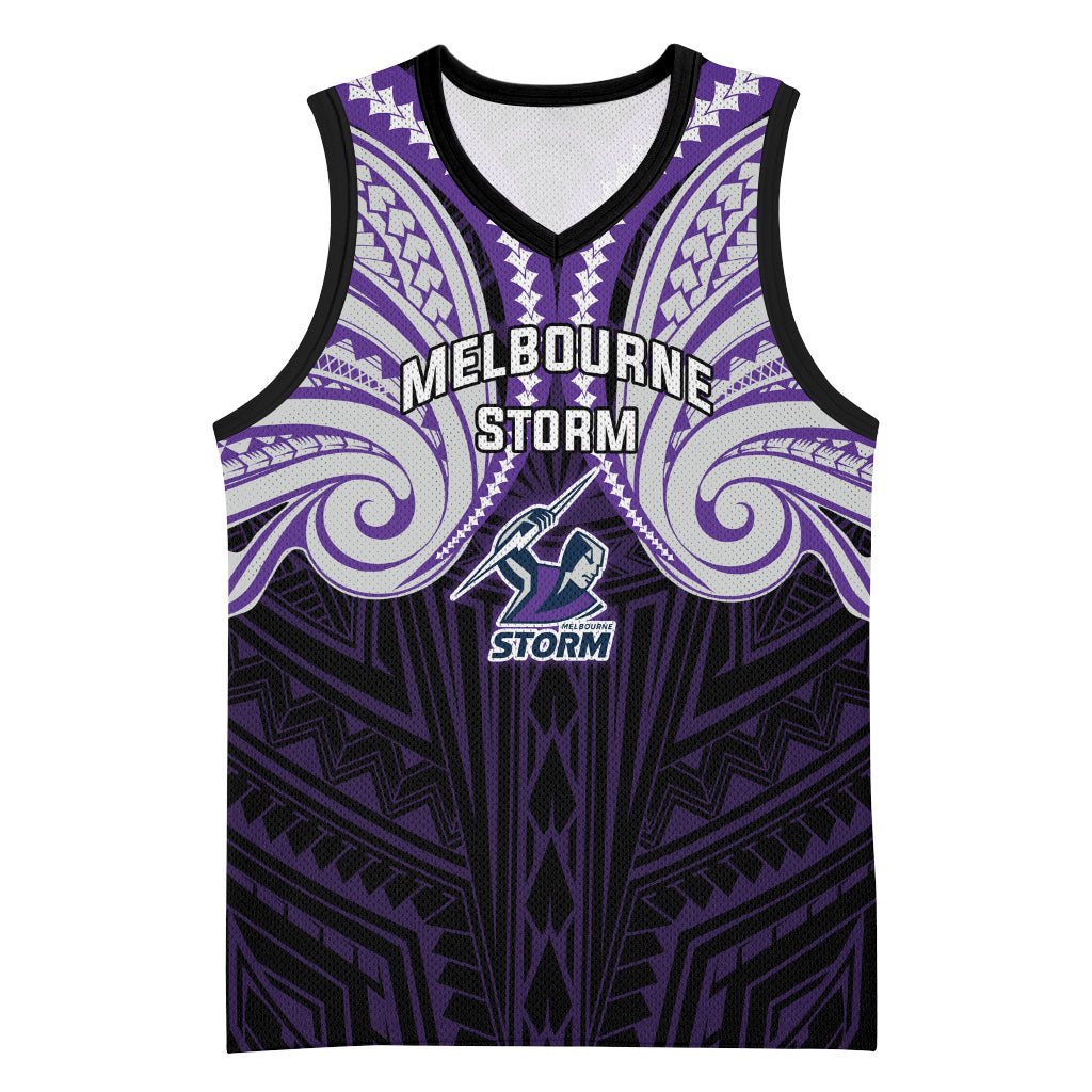 Custom Melbourne Storm Basketball Jersey Lightning Warrior Polynesia Islander Rugby Mascot