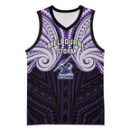 Custom Melbourne Storm Basketball Jersey Lightning Warrior Polynesia Islander Rugby Mascot