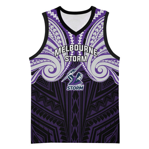 Custom Melbourne Storm Basketball Jersey Lightning Warrior Polynesia Islander Rugby Mascot