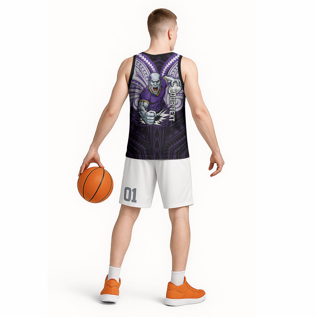 Custom Melbourne Storm Basketball Jersey Lightning Warrior Polynesia Islander Rugby Mascot