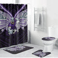 Custom Melbourne Storm Bathroom Set Lightning Warrior Polynesia Islander Rugby Mascot