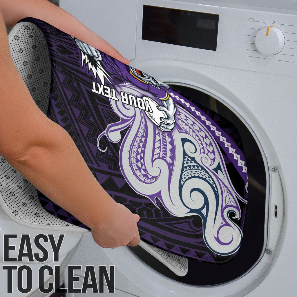 Custom Melbourne Storm Bathroom Set Lightning Warrior Polynesia Islander Rugby Mascot