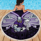 Custom Melbourne Storm Beach Blanket Lightning Warrior Polynesia Islander Rugby Mascot