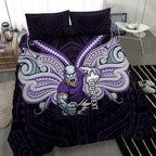 Custom Melbourne Storm Bedding Set Lightning Warrior Polynesia Islander Rugby Mascot