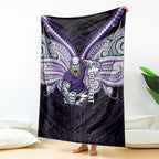 Custom Melbourne Storm Blanket Lightning Warrior Polynesia Islander Rugby Mascot