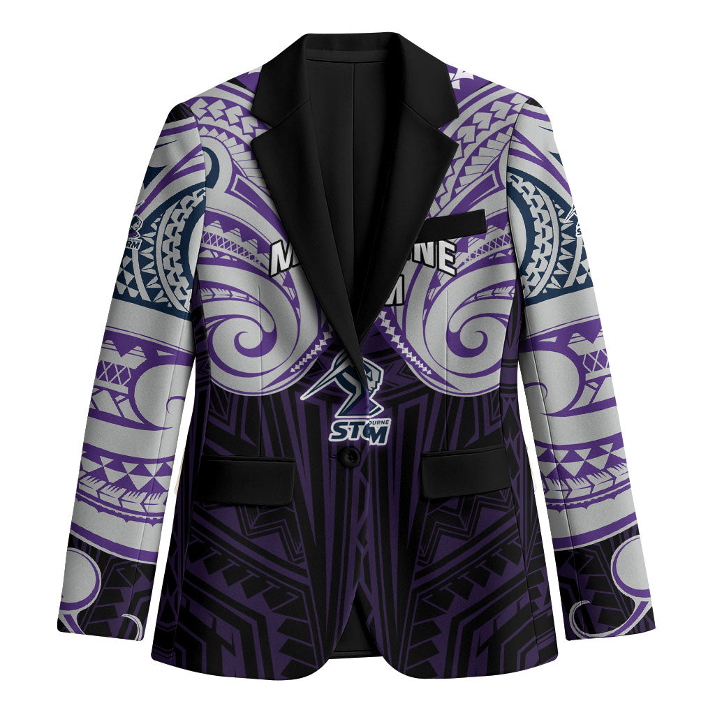Custom Melbourne Storm Blazer Lightning Warrior Polynesia Islander Rugby Mascot