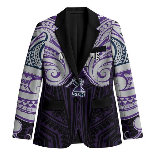 Custom Melbourne Storm Blazer Lightning Warrior Polynesia Islander Rugby Mascot