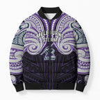 Custom Melbourne Storm Bomber Puffer Jacket Lightning Warrior Polynesia Islander Rugby Mascot