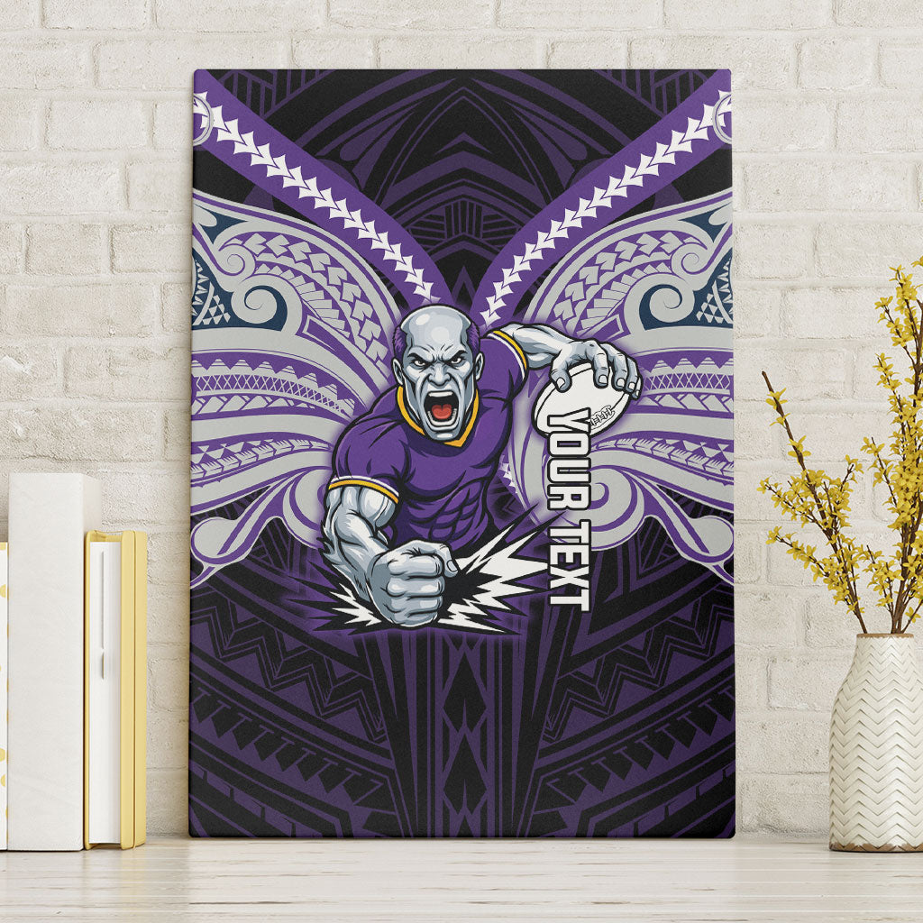 Custom Melbourne Storm Canvas Wall Art Lightning Warrior Polynesia Islander Rugby Mascot