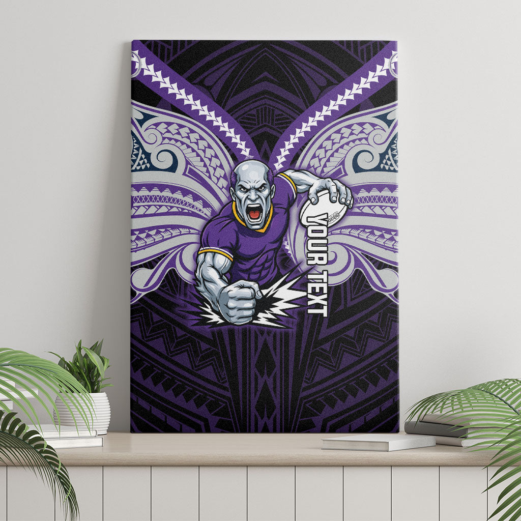 Custom Melbourne Storm Canvas Wall Art Lightning Warrior Polynesia Islander Rugby Mascot