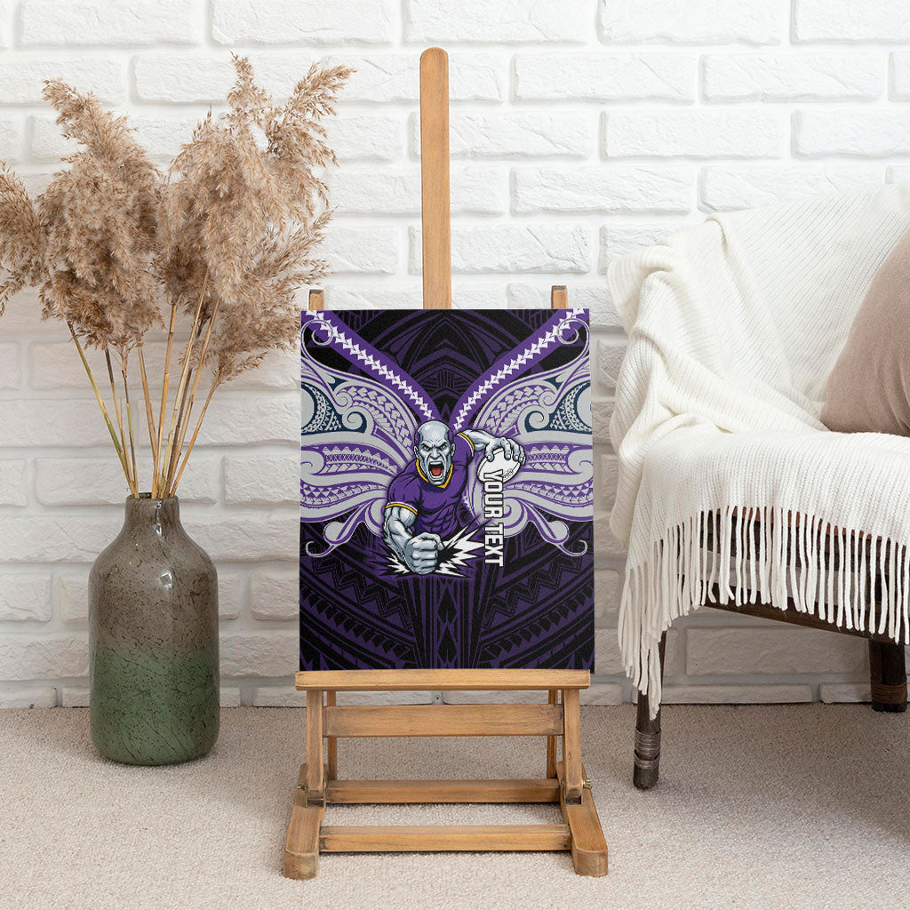 Custom Melbourne Storm Canvas Wall Art Lightning Warrior Polynesia Islander Rugby Mascot