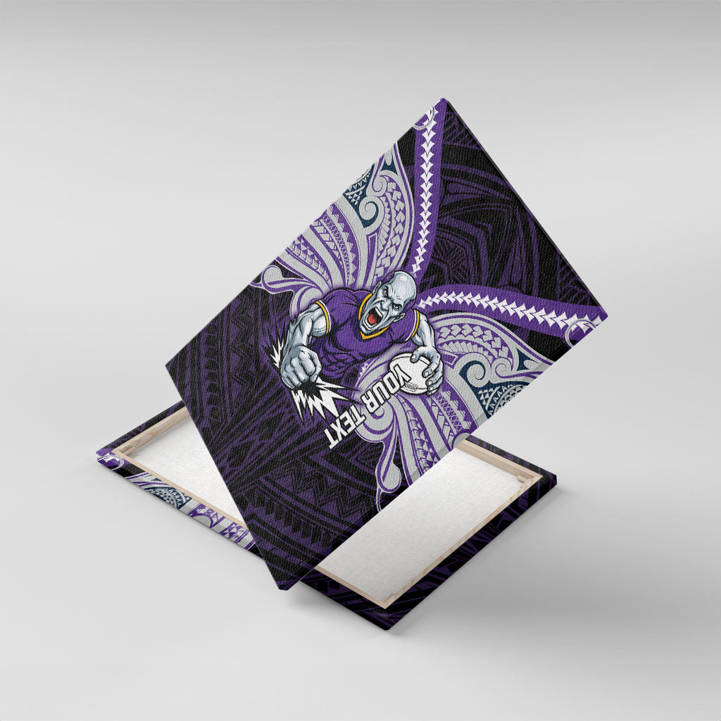 Custom Melbourne Storm Canvas Wall Art Lightning Warrior Polynesia Islander Rugby Mascot