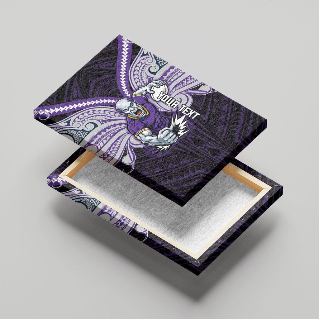 Custom Melbourne Storm Canvas Wall Art Lightning Warrior Polynesia Islander Rugby Mascot