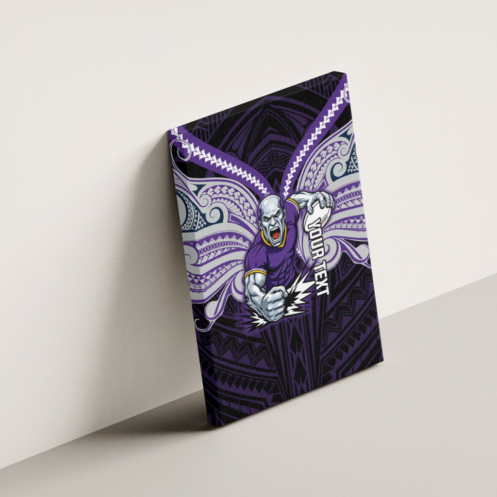 Custom Melbourne Storm Canvas Wall Art Lightning Warrior Polynesia Islander Rugby Mascot
