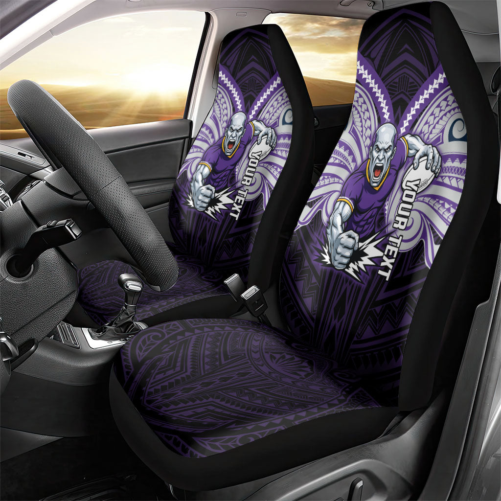Custom Melbourne Storm Car Seat Cover Lightning Warrior Polynesia Islander Rugby Mascot