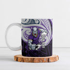 Custom Melbourne Storm Ceramic Mug Lightning Warrior Polynesia Islander Rugby Mascot