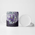 Custom Melbourne Storm Ceramic Mug Lightning Warrior Polynesia Islander Rugby Mascot