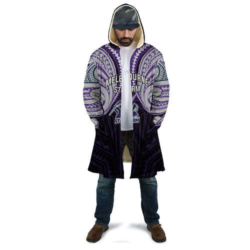 Custom Melbourne Storm Cloak Lightning Warrior Polynesia Islander Rugby Mascot