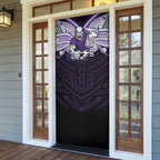 Custom Melbourne Storm Door Cover Lightning Warrior Polynesia Islander Rugby Mascot
