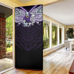 Custom Melbourne Storm Door Cover Lightning Warrior Polynesia Islander Rugby Mascot