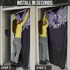 Custom Melbourne Storm Door Cover Lightning Warrior Polynesia Islander Rugby Mascot