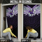Custom Melbourne Storm Door Cover Lightning Warrior Polynesia Islander Rugby Mascot