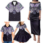 Custom Melbourne Storm Family Matching Puletasi and Hawaiian Shirt Lightning Warrior Polynesia Islander Rugby Mascot