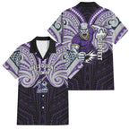 Custom Melbourne Storm Family Matching Tank Maxi Dress and Hawaiian Shirt Lightning Warrior Polynesia Islander Rugby Mascot