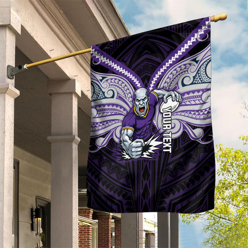 Custom Melbourne Storm Garden Flag Lightning Warrior Polynesia Islander Rugby Mascot