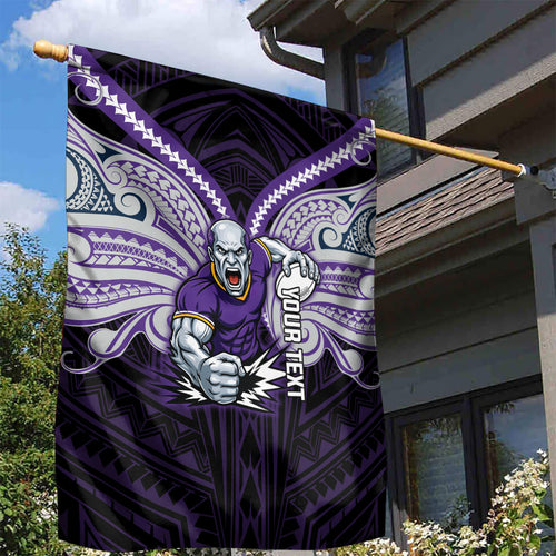 Custom Melbourne Storm Garden Flag Lightning Warrior Polynesia Islander Rugby Mascot