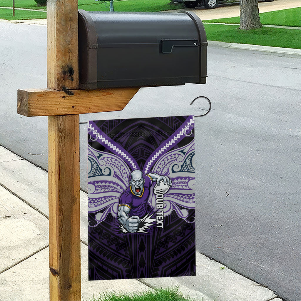 Custom Melbourne Storm Garden Flag Lightning Warrior Polynesia Islander Rugby Mascot
