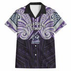 Custom Melbourne Storm Hawaiian Shirt Lightning Warrior Polynesia Islander Rugby Mascot