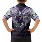Custom Melbourne Storm Hawaiian Shirt Lightning Warrior Polynesia Islander Rugby Mascot