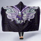 Custom Melbourne Storm Hooded Blanket Lightning Warrior Polynesia Islander Rugby Mascot