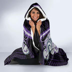 Custom Melbourne Storm Hooded Blanket Lightning Warrior Polynesia Islander Rugby Mascot