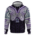 Custom Melbourne Storm Hoodie Lightning Warrior Polynesia Islander Rugby Mascot
