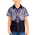Custom Melbourne Storm Kid Hawaiian Shirt Lightning Warrior Polynesia Islander Rugby Mascot
