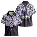 Custom Melbourne Storm Kid Hawaiian Shirt Lightning Warrior Polynesia Islander Rugby Mascot