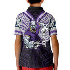 Custom Melbourne Storm Kid Polo Shirt Lightning Warrior Polynesia Islander Rugby Mascot