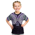 Custom Melbourne Storm Kid T Shirt Lightning Warrior Polynesia Islander Rugby Mascot