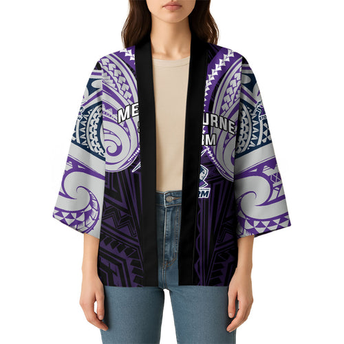 Custom Melbourne Storm Kimono Lightning Warrior Polynesia Islander Rugby Mascot