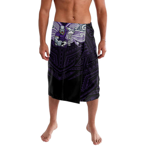 Custom Melbourne Storm Lavalava Lightning Warrior Polynesia Islander Rugby Mascot