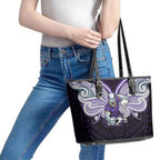 Custom Melbourne Storm Leather Tote Bag Lightning Warrior Polynesia Islander Rugby Mascot