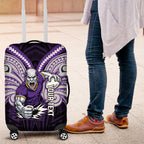 Custom Melbourne Storm Luggage Cover Lightning Warrior Polynesia Islander Rugby Mascot
