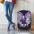 Custom Melbourne Storm Luggage Cover Lightning Warrior Polynesia Islander Rugby Mascot