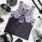 Custom Melbourne Storm Men Tank Top Lightning Warrior Polynesia Islander Rugby Mascot