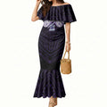 Custom Melbourne Storm Mermaid Dress Lightning Warrior Polynesia Islander Rugby Mascot