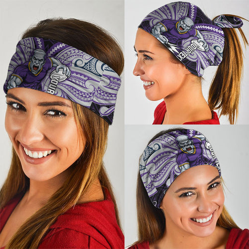 Custom Melbourne Storm Neck Gaiter Lightning Warrior Polynesia Islander Rugby Mascot