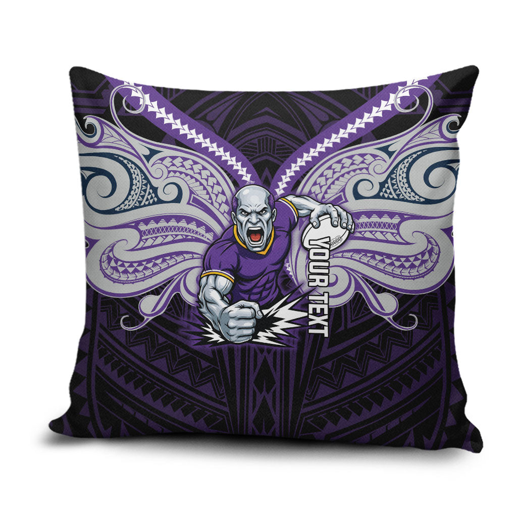 Custom Melbourne Storm Pillow Cover Lightning Warrior Polynesia Islander Rugby Mascot